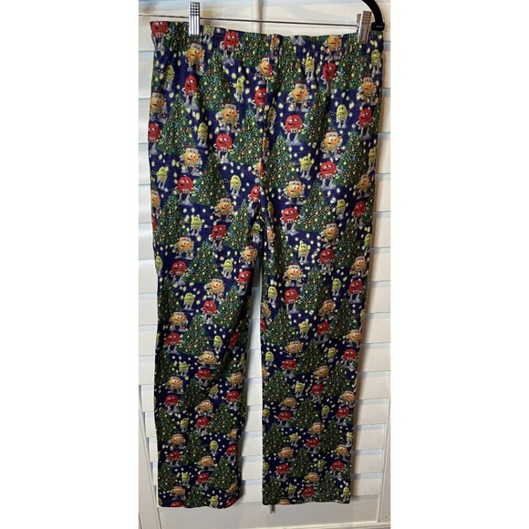 M&M's Christmas Men's Pajama Pants Small Festive Holiday Print Warm Comfy Lounge - Picture 2 of 5